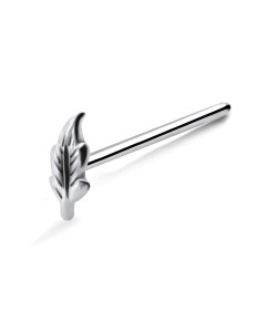 Leaf Large Silver Straight Nose Stud NSKA-749